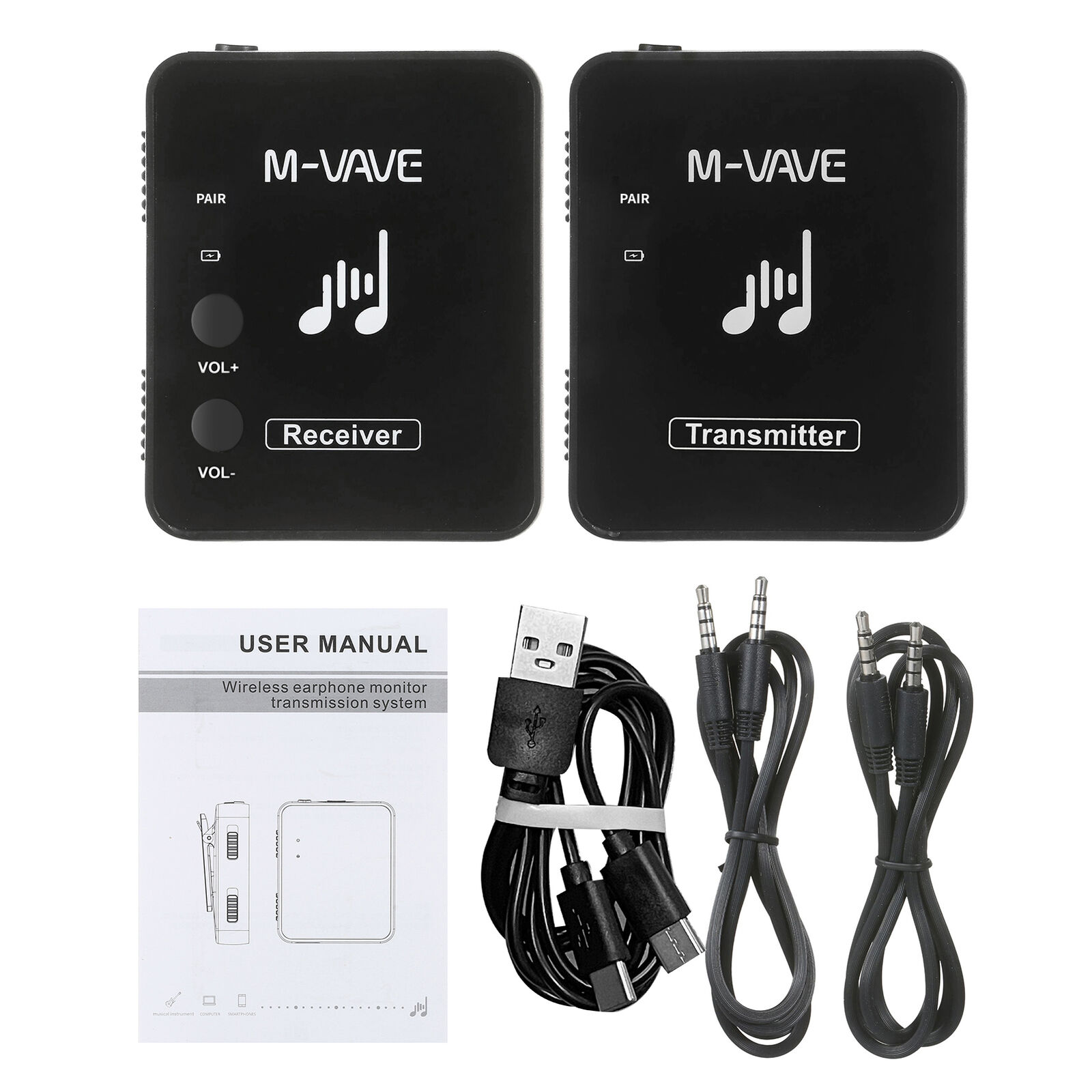 M-VAVE 2.4G Wireless In Ear Monitor / Rechargeable Guitar Transmitter